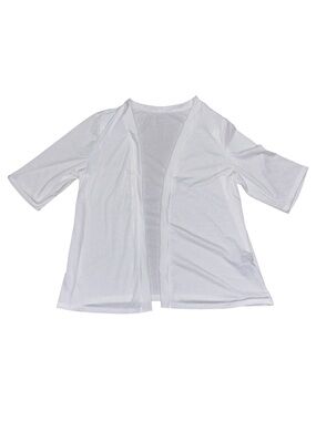 white short sleeve cardigan